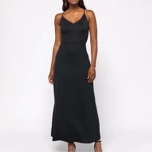 chinese dress ladies Calissa Ribbed-Knit Turtleneck Backless Maxi Dress in Espresso main image 0